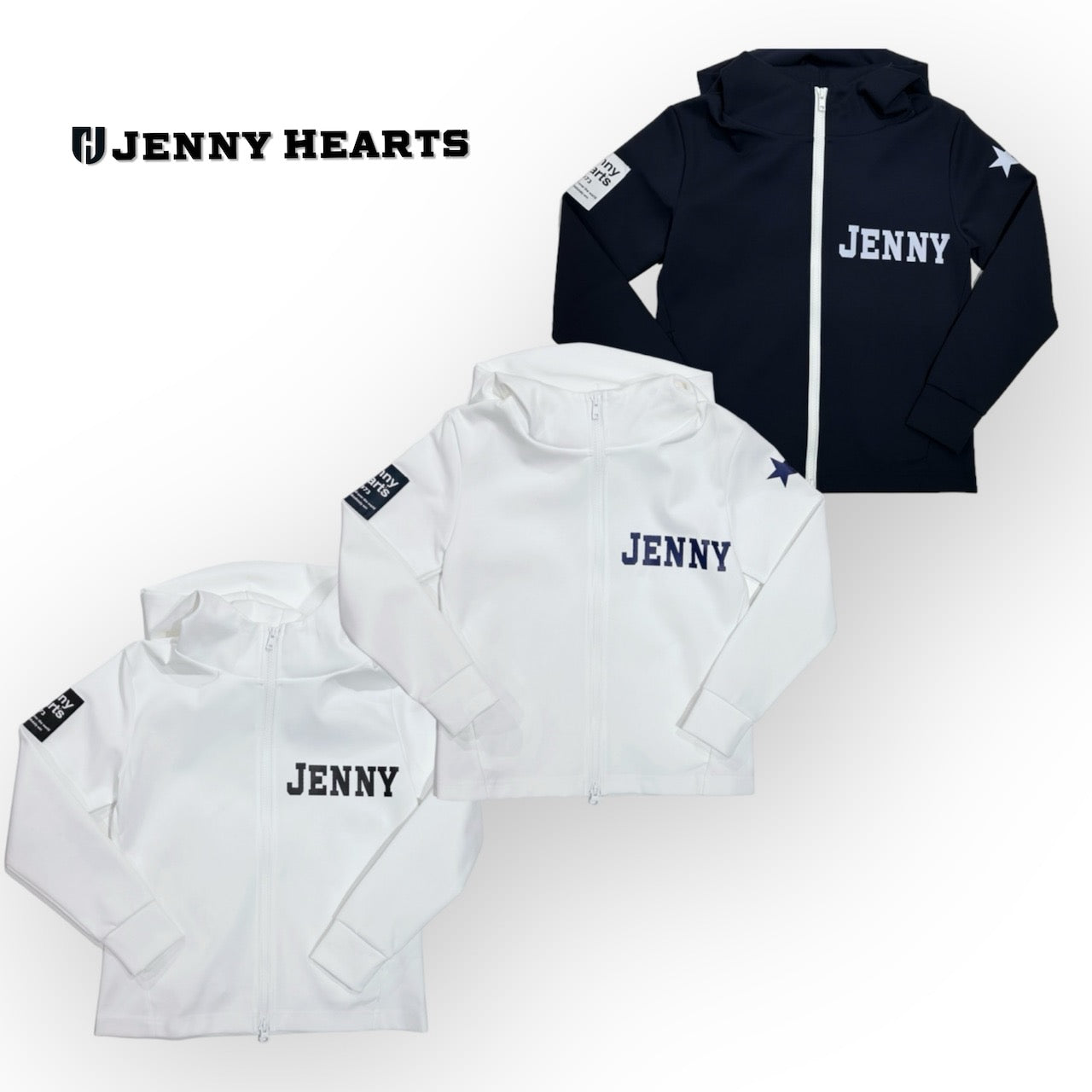 Junior Unisex ZipUp Jacket 薄手 ジュニアゴルフジャケット フード付き ジュニアゴルフウェア ボーイズ ガールズ ユニセックス 春 夏 秋 フード 男の子 女の子 キッズ 140cm 150cm おしゃれ 可愛い