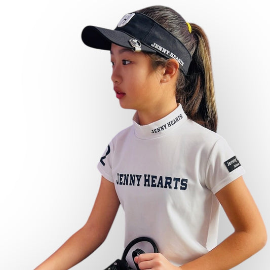 Junior Unisex Visor JHF23VL Black, Size Small, for Junior Golfers, Black and White Visor