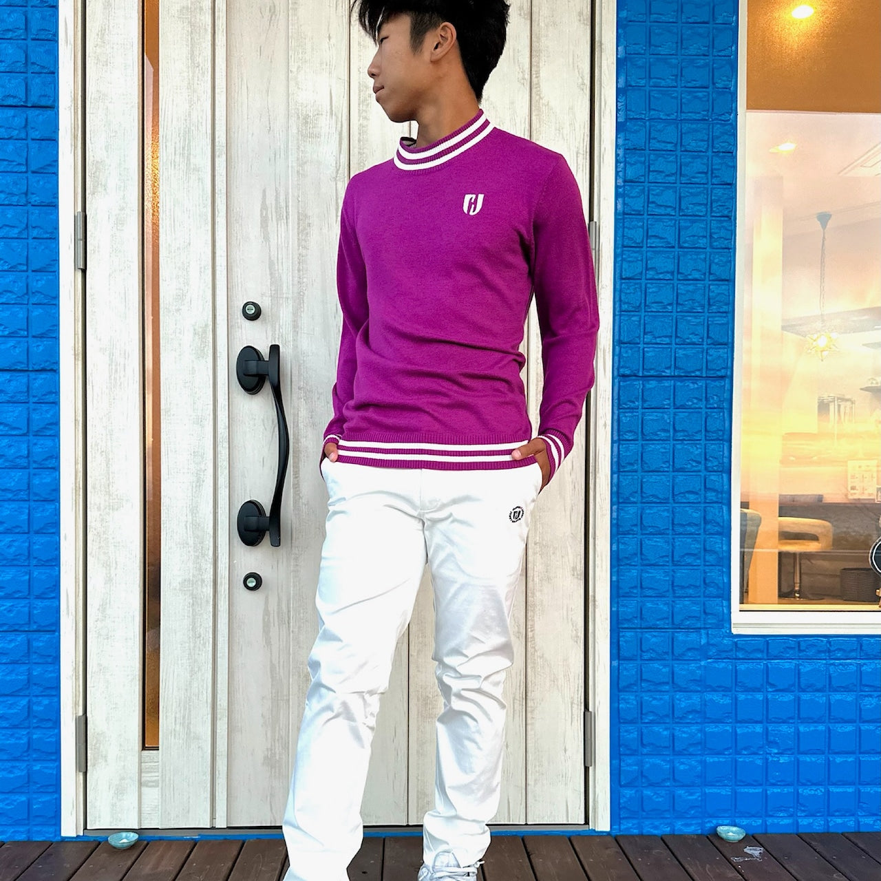 Mens BWB Sweater メンズニットセーター 伸縮性 おしゃれ 薄手 春