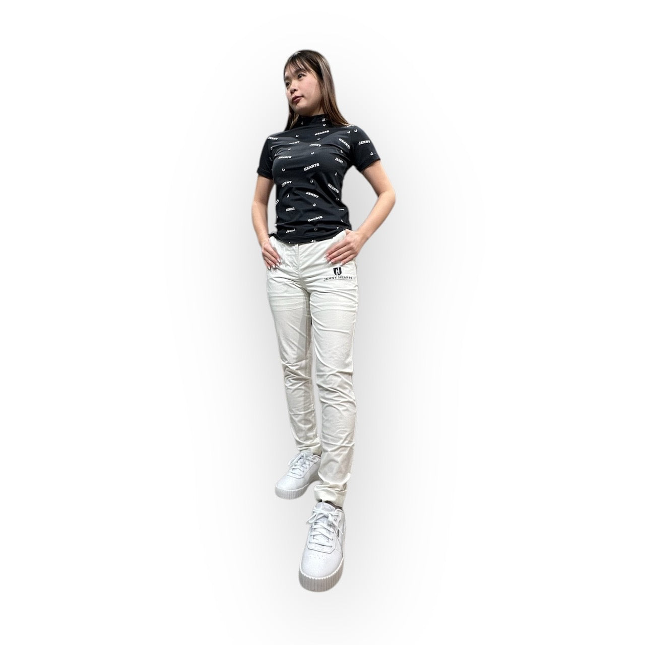 Ladies Smooth Mock Brand Logo ゴルフウェア レディース モックネック 半袖 接触冷感 なめらか肌触り UVカット 伸縮性高い おしゃれ 春夏