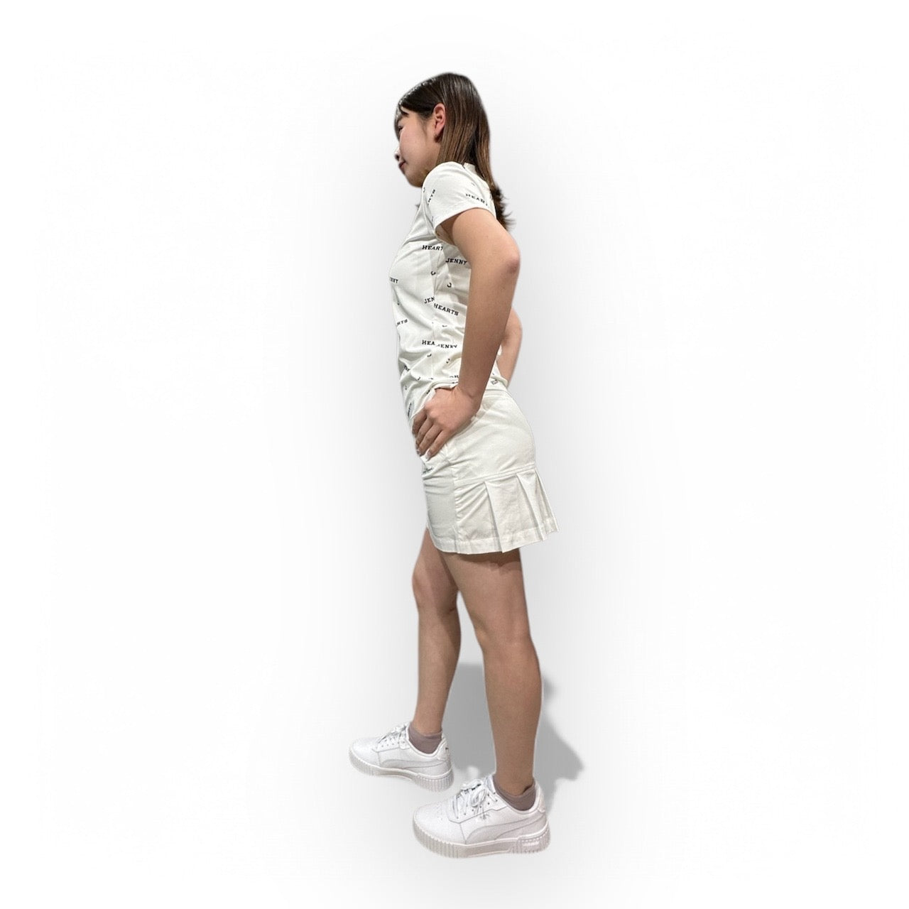 Ladies Smooth Mock Brand Logo ゴルフウェア レディース モックネック 半袖 接触冷感 なめらか肌触り UVカット 伸縮性高い おしゃれ 春夏