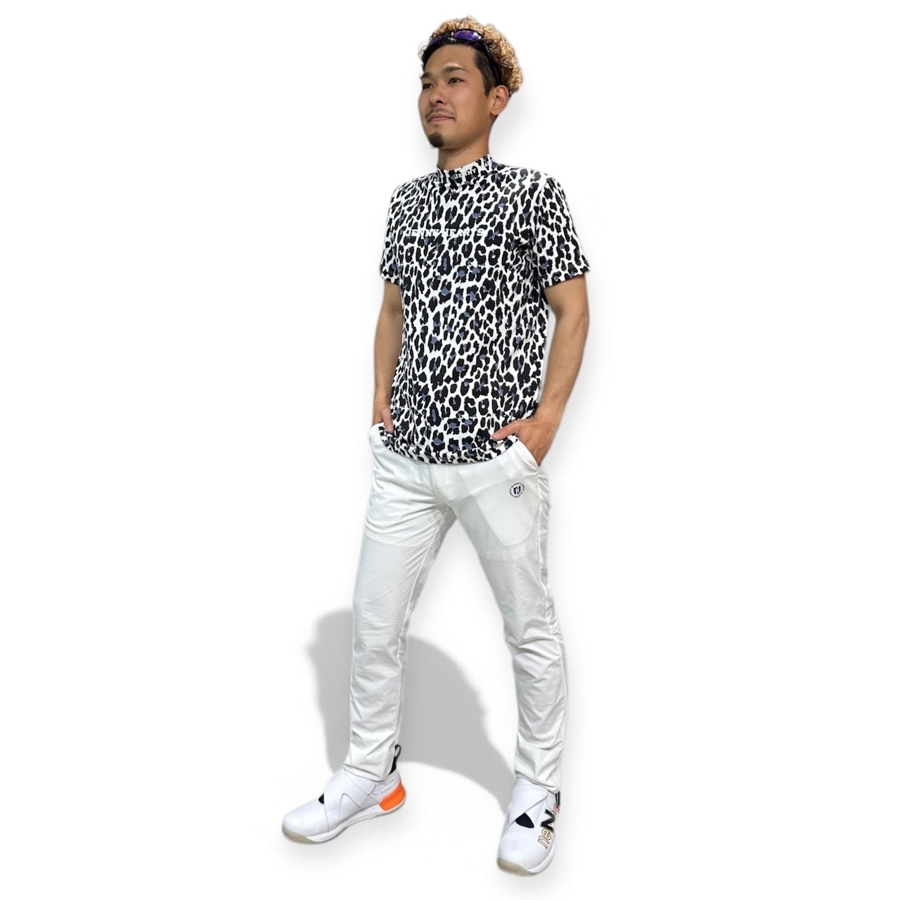Mens Smooth Mock Animal Panther 黒豹 接触冷感 なめらか肌触り おしゃれ 春夏 スムースシリーズ メンズゴルフウェア パンサー
