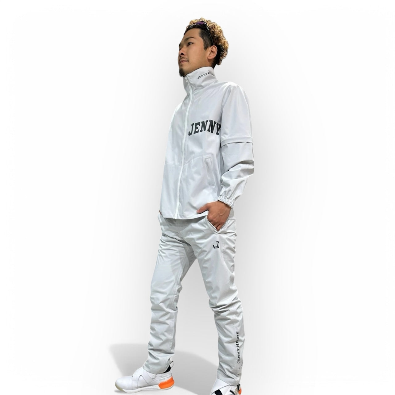 Unisex Rain Suit Light Grey JH-24R1001 ゴルフレインウェア ユニセックス 上下セット オールシーズン 撥水 防水