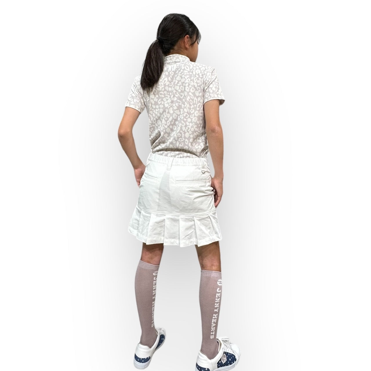 Ladies Smooth Mock Panther White Panther 豹柄 パンサー 接触冷感 なめらか肌触りおしゃれ かわいい 春夏 スムースシリーズ レディースゴルフウェア ジュニアゴルフウェア