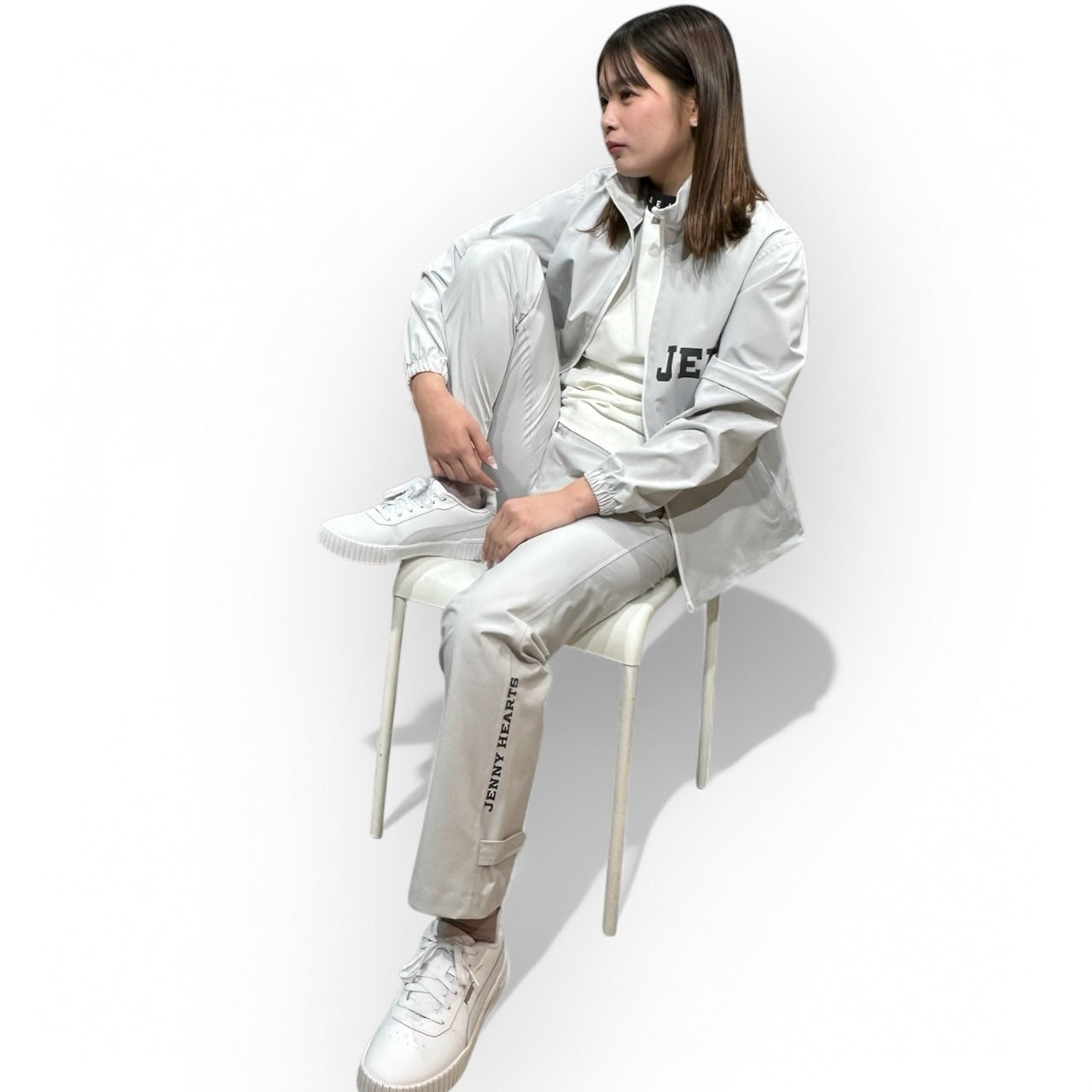 Unisex Rain Suit Light Grey JH-24R1001 ゴルフレインウェア ユニセックス 上下セット オールシーズン 撥水 防水