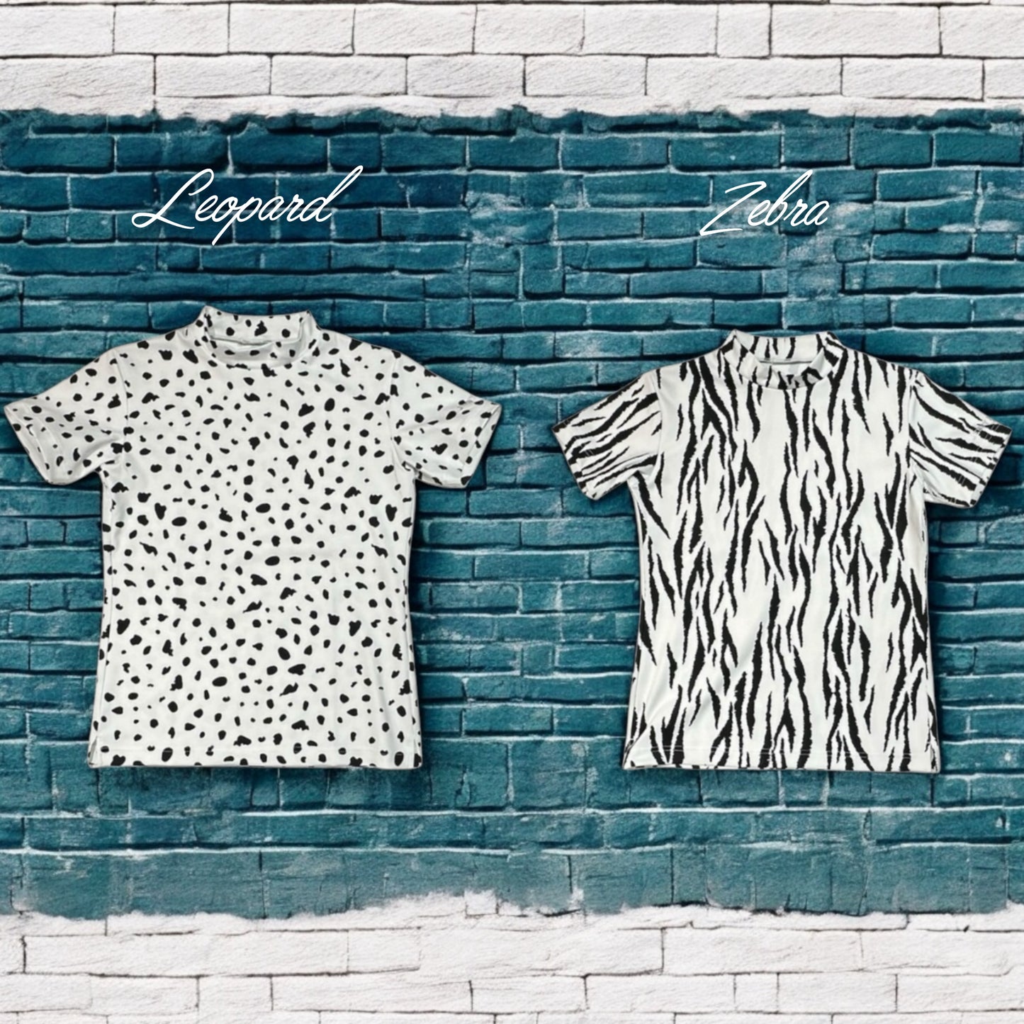 \新発売/Ladies Animal Mock Neck Zebra レディースゴルフウェア アニマル モックネック ゼブラ 半袖 春夏 高ストレッチ 肌触り柔らか 速乾 UVカット レディース ホワイト アニマル柄 オシャレ 可愛い ゴルフ女子 おすすめ プレゼント