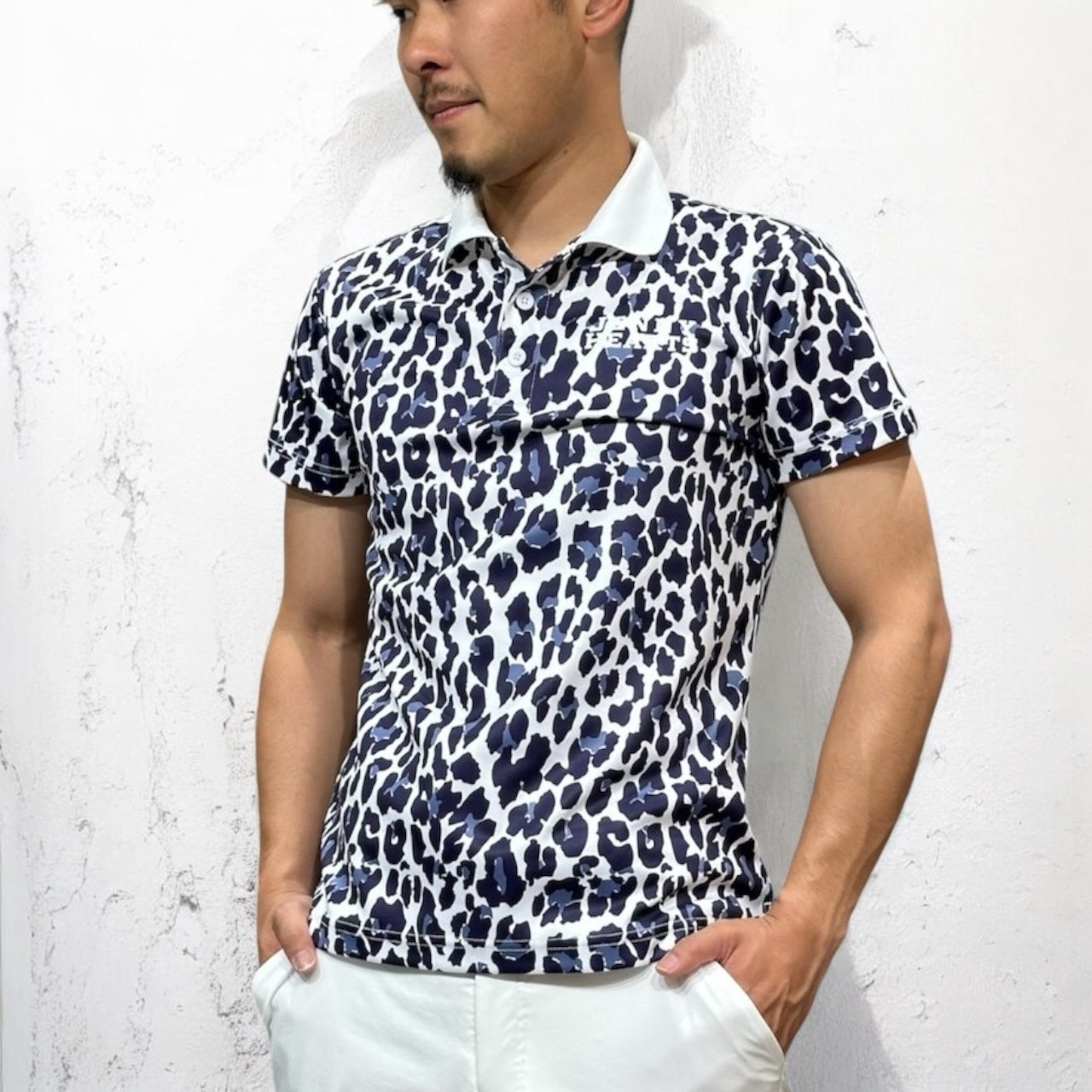 Mens Polo Shirt Animal Panther メンズゴルフウェア ポロシャツ 春夏 ジェニーハーツ