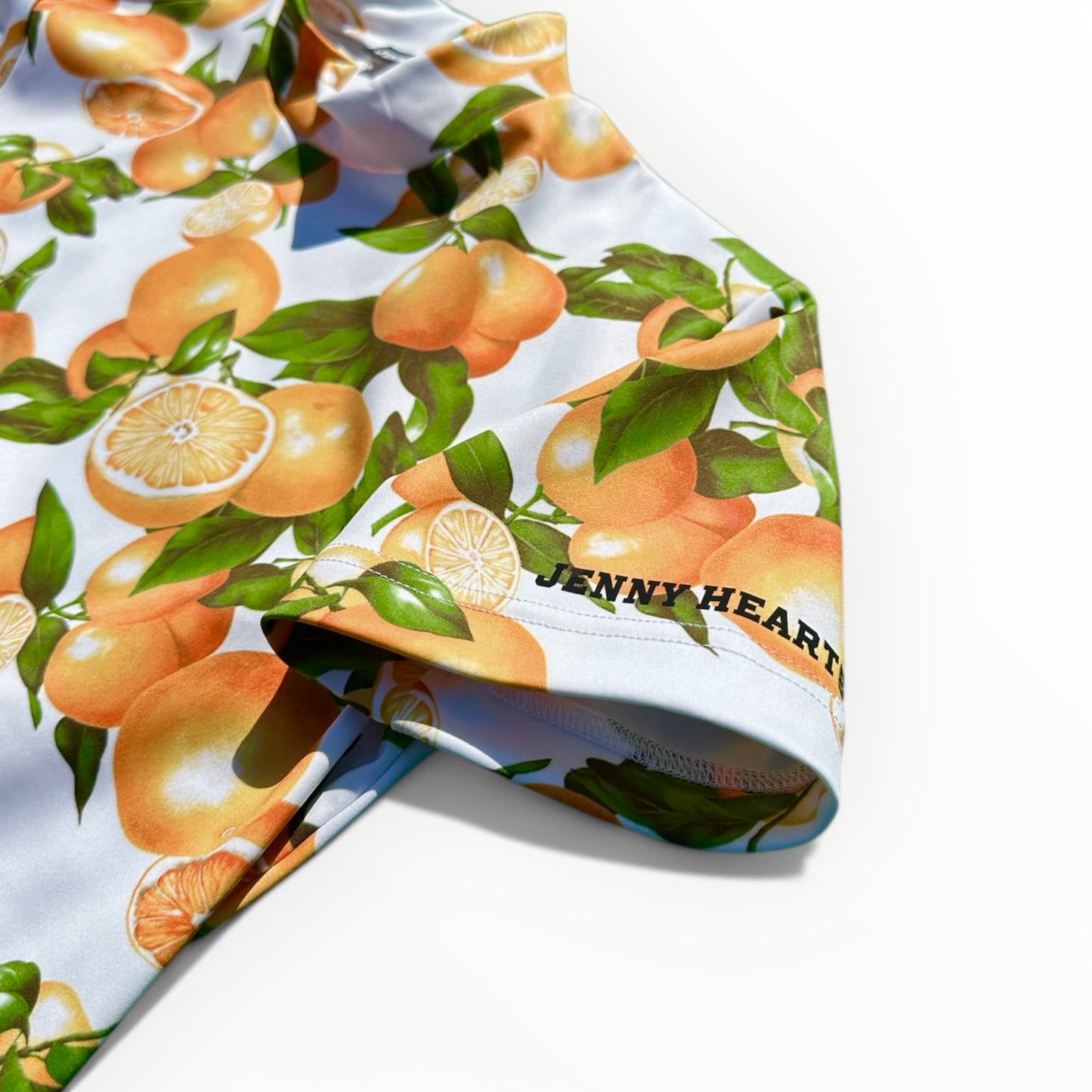\新発売/Ladies Mock Neck Mandarin Orange レディースゴルフウェア モックネック 半袖 みかん ストレッチ 速乾 肌触りなめらか UVカット おしゃれ 可愛い 春夏