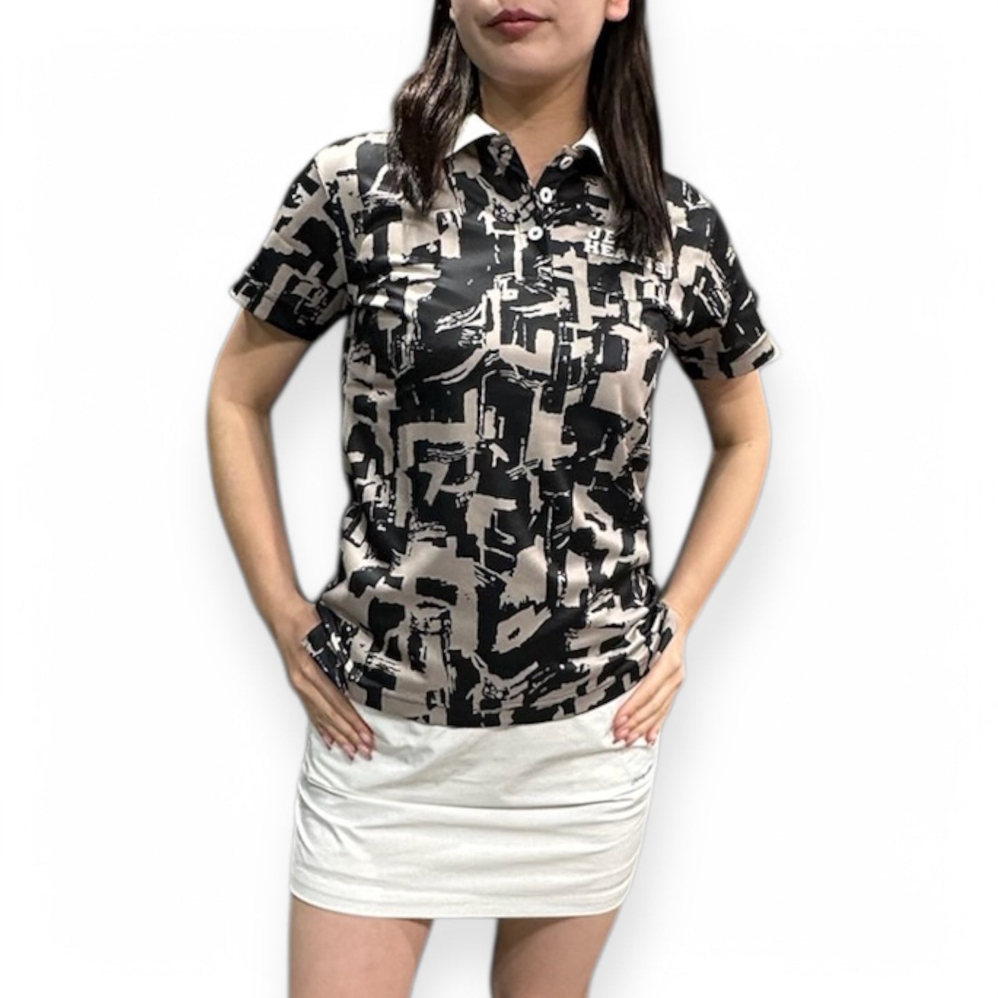 Ladies Polo Shirt Black ゴルフウェア レディース ポロシャツ ブラック UVカット 伸縮性 速乾 春夏