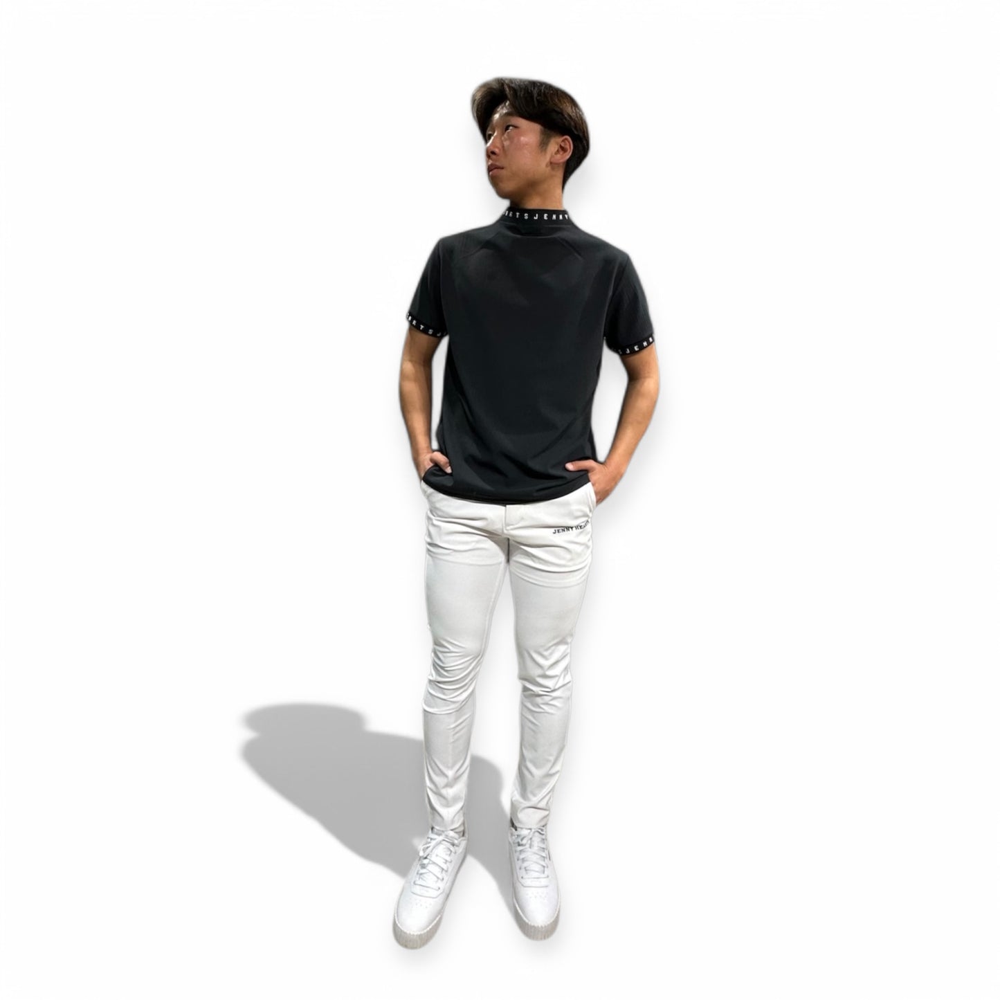 \新発売/Mens Grosgrain Mock Neck メンズゴルフウェア グログラン ストレッチ 肌触りなめらか 速乾 UVカット 透け防止 シンプル おしゃれ 高品質 高機能 おすすめ プレゼント 日本製