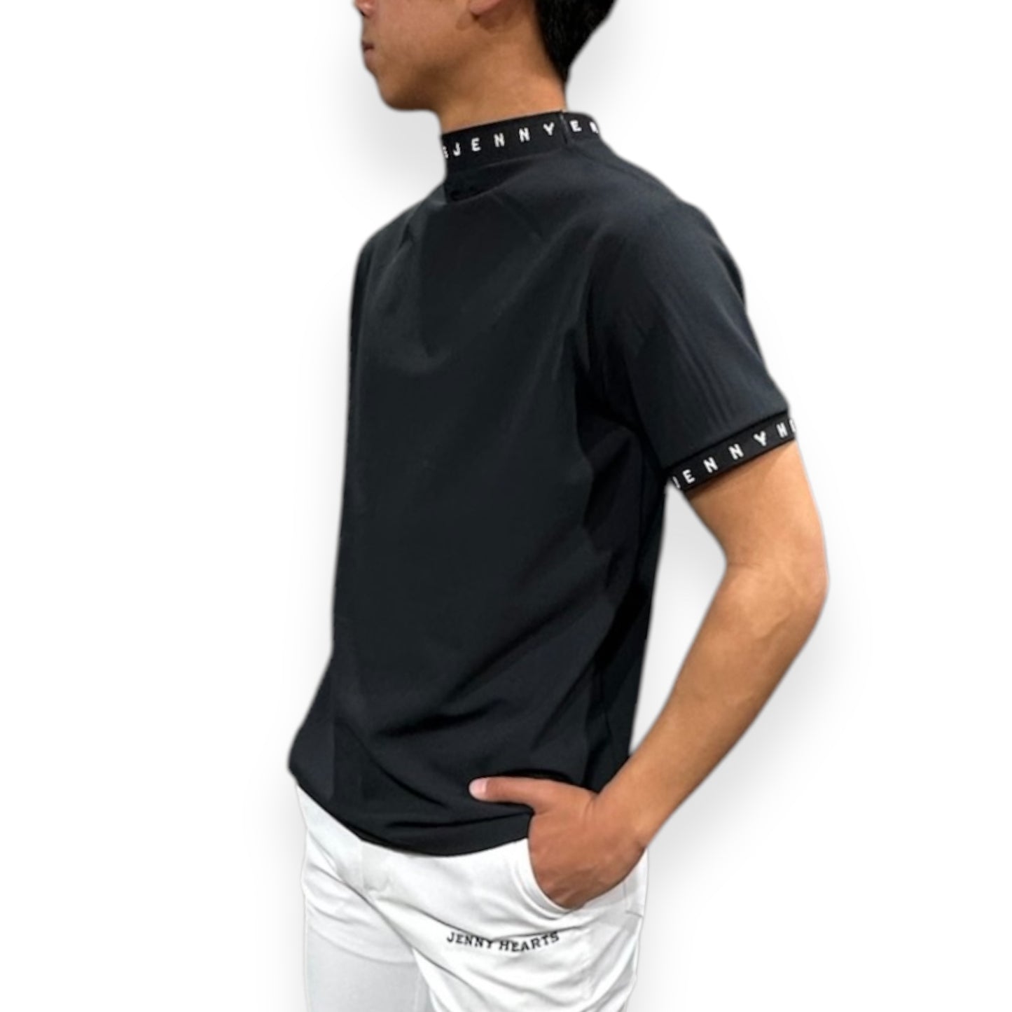 \新発売/Mens Grosgrain Mock Neck メンズゴルフウェア グログラン ストレッチ 肌触りなめらか 速乾 UVカット 透け防止 シンプル おしゃれ 高品質 高機能 おすすめ プレゼント 日本製