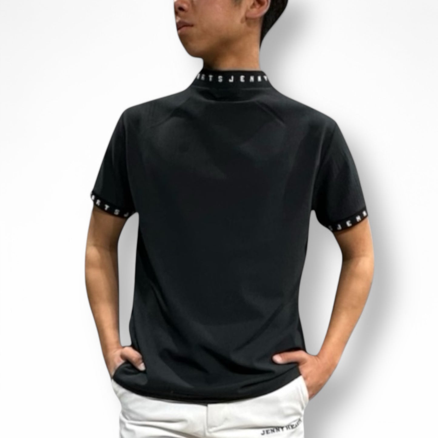 \新発売/Mens Grosgrain Mock Neck メンズゴルフウェア グログラン ストレッチ 肌触りなめらか 速乾 UVカット 透け防止 シンプル おしゃれ 高品質 高機能 おすすめ プレゼント 日本製
