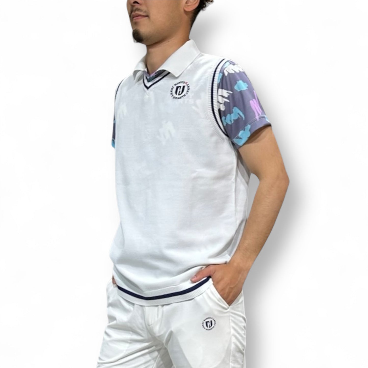 Mens Stylish Vest メンズゴルフベスト 軽量 速乾 UVカット ストレッチ ニット 春夏 ゴルフウェア メンズ