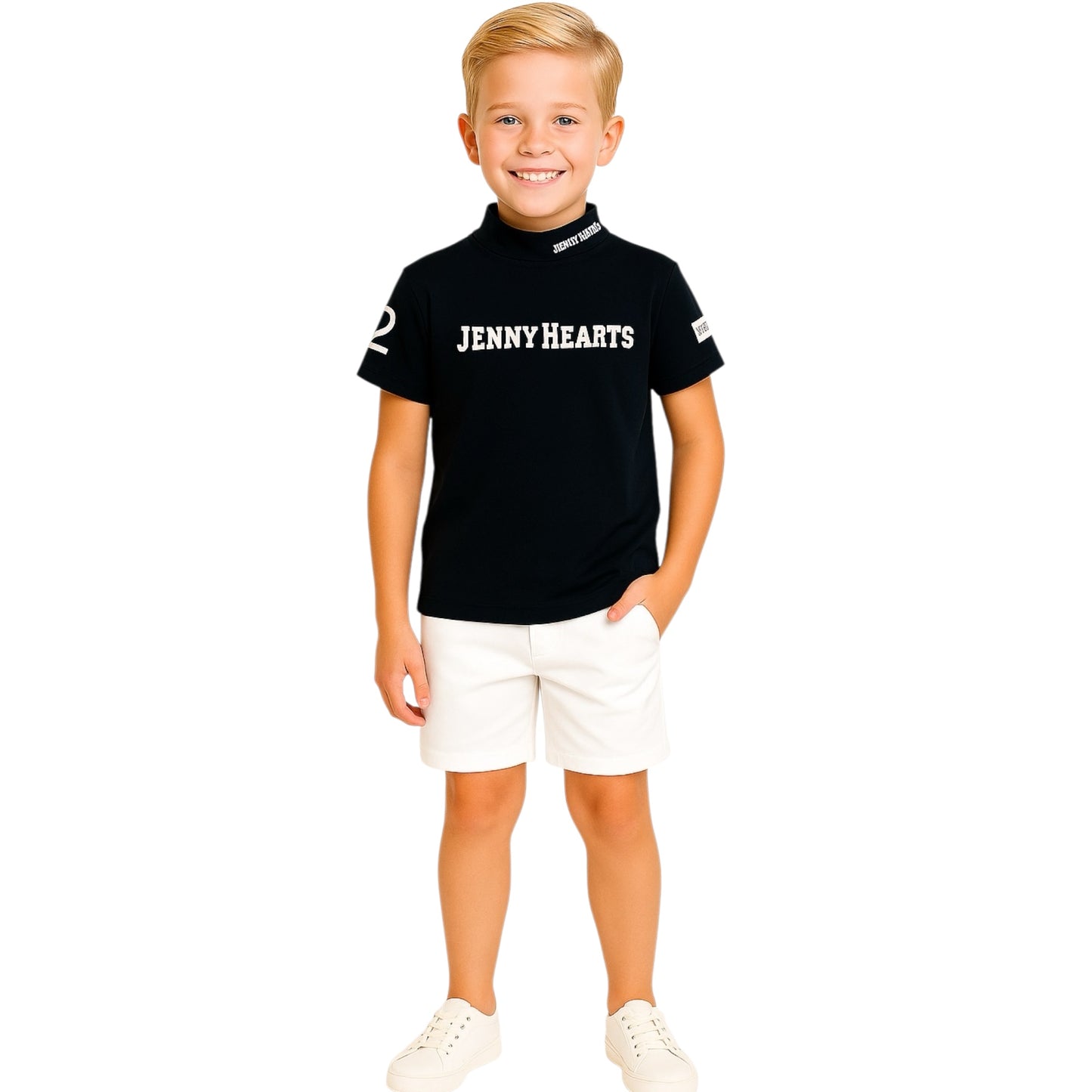 \おすすめ/Junior Unisex Dry Mock ジュニアゴルフウェア ドライ モックネック ユニセックス 男の子 女の子 おしゃれ 人気商品 日本製