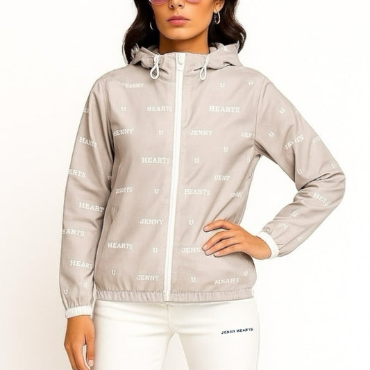 Women's Logotipo Blouson Golf Jacket, Hooded, Lightweight, Ultra-Thin Fabric, Mesh Lining, Water-Repellent, UV Protection, Suitable for All Seasons