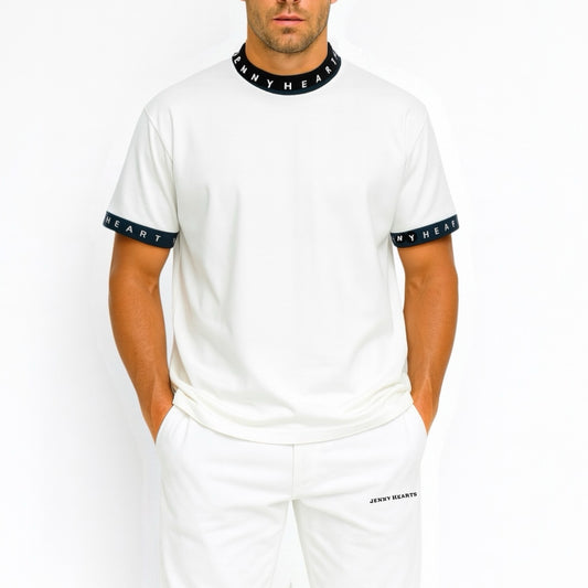 Men's Grosgrain Mock Neck Golf Apparel for Summer. Short Sleeve Mock Neck. Grosgrain Stretch Fabric. Smooth to the Touch, Quick-Drying, UV Protection, and Opaque. Simple, Stylish, High-Quality, and High-Performance. Recommended as a Gift. Made in Japan.