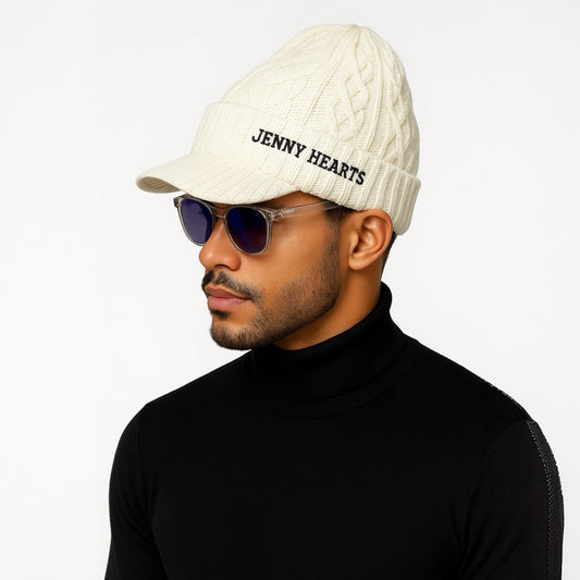 Pre-sale Special! Unisex Knit Cap with Brim, Unisex, Size 57.5cm, Double-Layered, Warm, Stylish, Golf Hat, Fall/Winter 2025