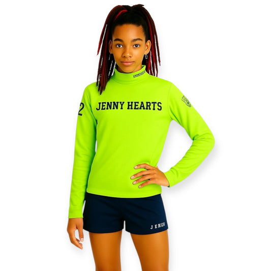 Junior Unisex Mock Neck Long Sleeve Golf Top for Spring/Summer, Cool to the Touch, Quick-Drying, UV Protection, Stretchy, Unisex, Boys and Girls, Sizes 130cm, 140cm, 150cm, Made in Japan