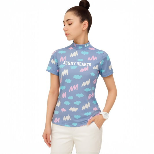 Ladies' Smooth Mock Doodle Golf Wear, Women's Mock Neck, Short Sleeve, Summer, Cool to the Touch, Highly Stretchy, UV Protection, Smooth to the Touch, Smooth Series