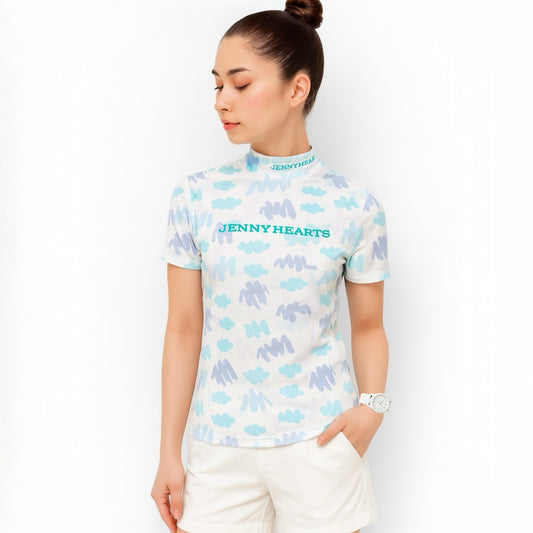Ladies' Smooth Mock Doodle Golf Wear, Women's Mock Neck, Short Sleeve, Summer, Cool to the Touch, Highly Stretchy, UV Protection, Smooth to the Touch, Smooth Series