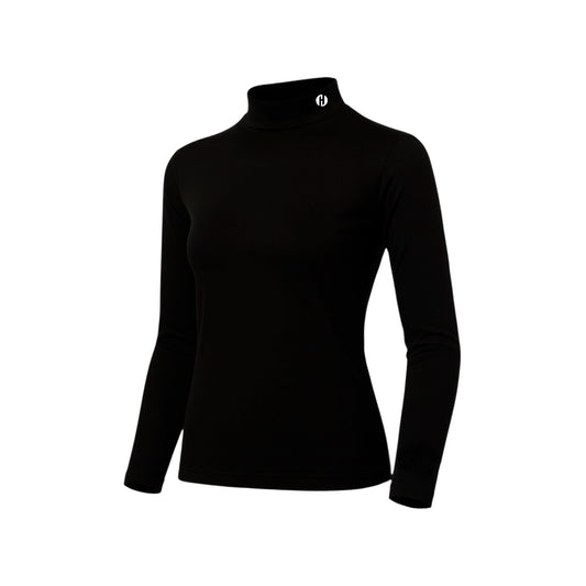 Ladies' Inner Shirt, Long Sleeve, High Neck, White, Black, Women's Golf Wear, Junior Golf Wear