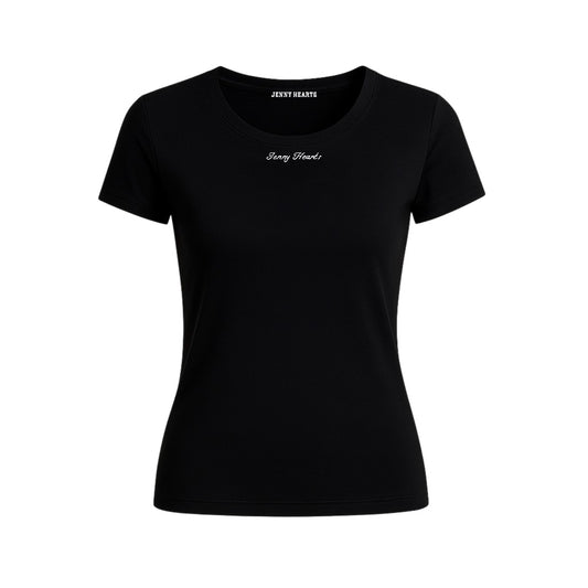 Women's Inner Shirt, Short Sleeve, Round Neck, Crew Neck, White, Black, Junior Golf Wear