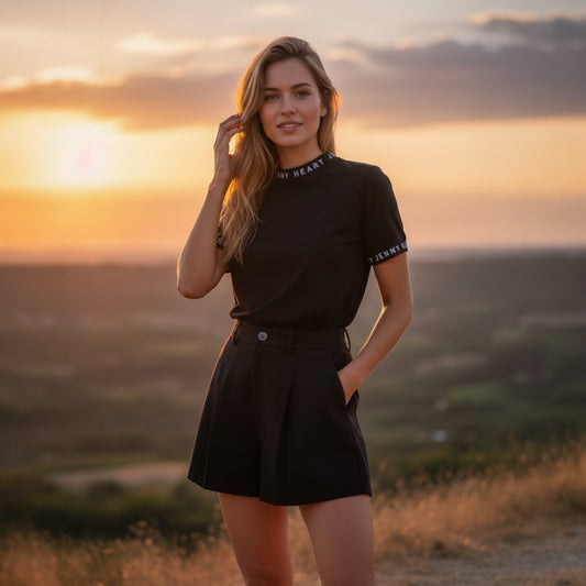 Ladies Grosgrain Mock Neck