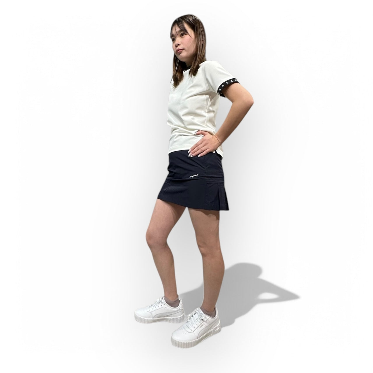 Ladies Elastic Flare Skirt 002 レディース ゴルフスカート 透け防止 伸縮性 フレアスカート レディースゴルフウェア