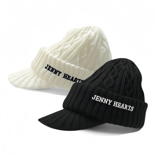 Unisex Knit Cap ツバ付きニットキャップ 男女兼用 ゴルフウェア 二重構造 暖かい 帽子 おしゃれ 2025年秋冬 日本製