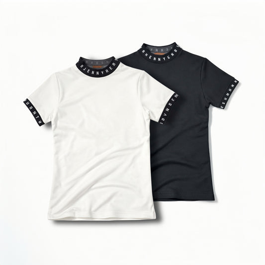 Ladies Grosgrain Mock Neck