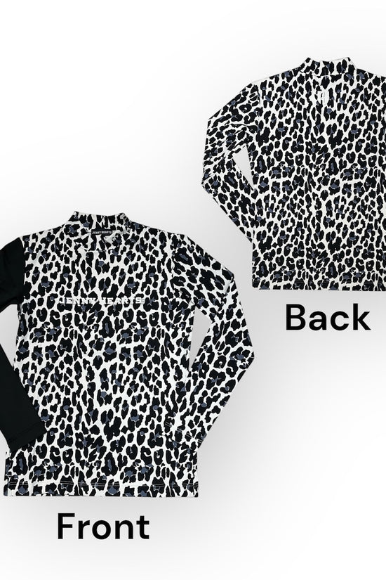 Ladies Smooth Mock Animal Panther レディースモックネック ナイロン 長袖 黒豹 伸縮性 接触冷感 UVカット 春秋 おしゃれ 可愛い ゴルフ女子