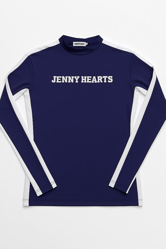 Ladies Mock Neck Spandex 究極のなめらかさ ゴルフウェア レディース 秋春 モックネック 長袖 軽量 ネイビー ツートンカラー UVカット 速乾 伸縮性抜群 おしゃれ