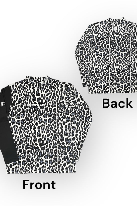 Mens Smooth Mock Animal Panther メンズモックネック 黒豹 長袖 伸縮性高い なめらか肌触り 接触冷感 春