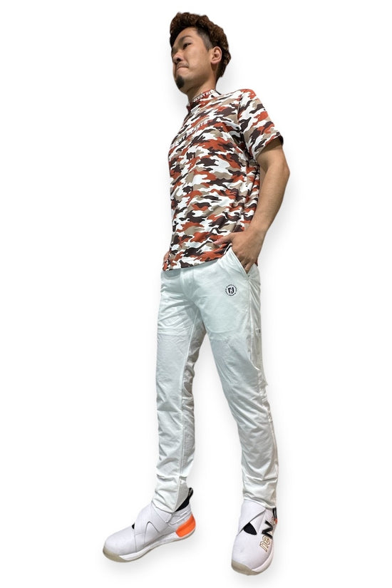 Mens Smooth Mock Camouflage カモフラージュ 接触冷感 なめらか肌触り おしゃれ 春夏 メンズゴルフウェア