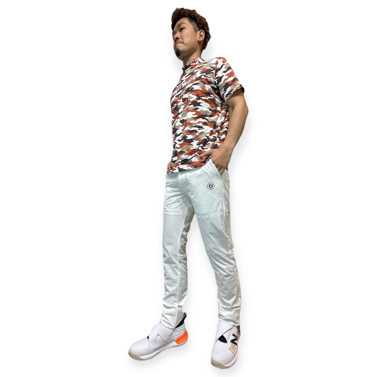 Mens Smooth Mock Camouflage カモフラージュ 接触冷感 なめらか肌触り おしゃれ 春夏 メンズゴルフウェア