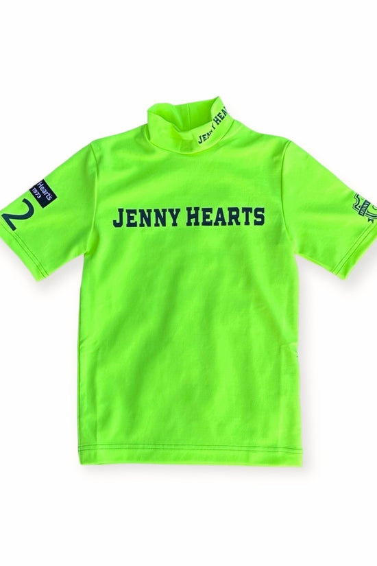 Junior Unisex Mock Neck 接触冷感 蛍光イエロー 半袖 サスティナビリティ SDGs 日本製 ジュニアゴルフウェア ユニセックス 120cm 130cm 140cm 150cm