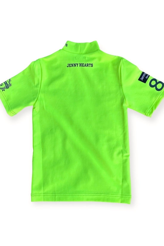 Junior Unisex Mock Neck 接触冷感 蛍光イエロー 半袖 サスティナビリティ SDGs 日本製 ジュニアゴルフウェア ユニセックス 120cm 130cm 140cm 150cm