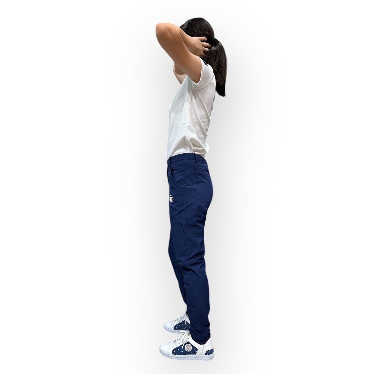 Junior Girls Elastic Pants 002 ガールズ ゴルフパンツ 伸縮性 スタイリッシュ 春夏 140cm 150cm 155cm ジュニアゴルフウェア