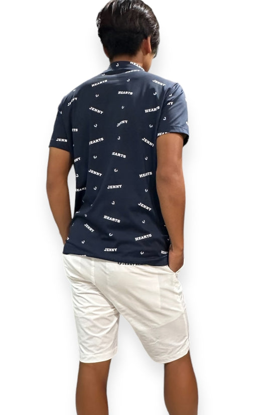 Mens Smooth Mock Brand Logo  メンズゴルフウェア モックネック 半袖 接触冷感 伸縮性高い なめらか肌触り 速乾 UVカット