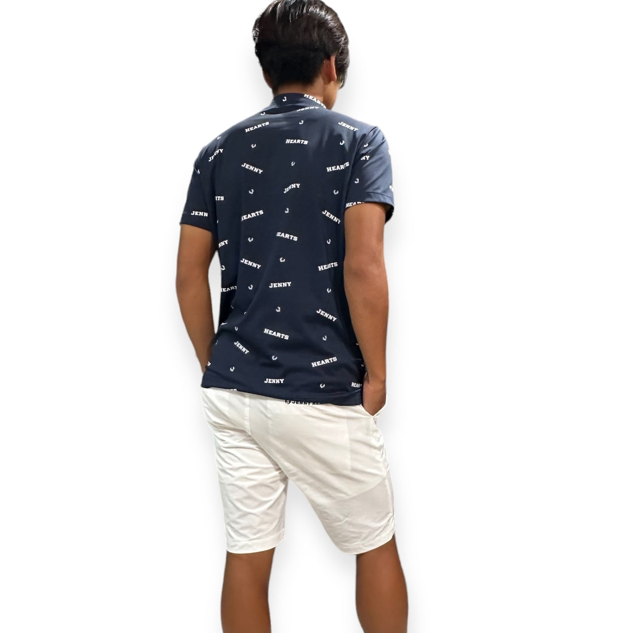 Mens Smooth Mock Brand Logo  メンズゴルフウェア モックネック 半袖 接触冷感 伸縮性高い なめらか肌触り 速乾 UVカット