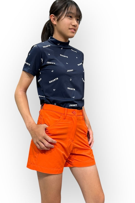Ladies Smooth Mock Brand Logo ゴルフウェア レディース モックネック 半袖 接触冷感 なめらか肌触り UVカット 伸縮性高い おしゃれ 春夏