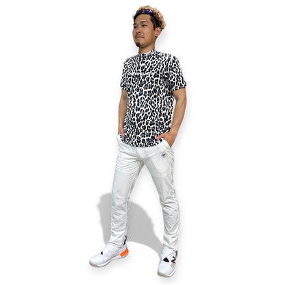 Mens Smooth Mock Animal Panther 黒豹 接触冷感 なめらか肌触り おしゃれ 春夏 スムースシリーズ メンズゴルフウェア パンサー