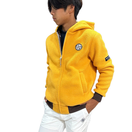 Mens Boa Blouson JH24BH001 2024秋冬 ゴルフウェア メンズ ボア ブルゾン 長袖 ゴルフパーカー 白 アプリコ 伸縮性 暖かい オシャレ 高品質 ブランド 人気商品 メンズゴルフウェア