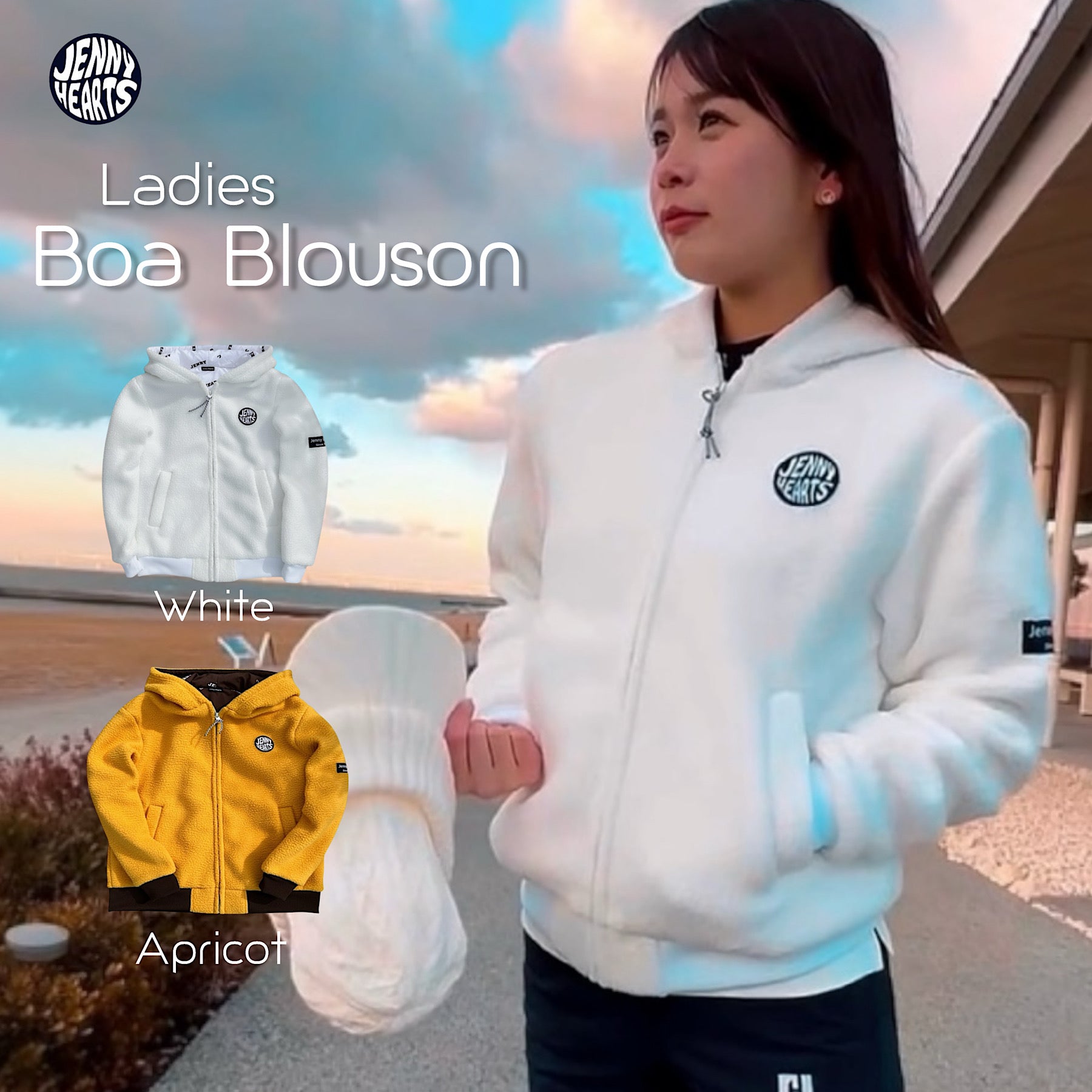 Ladies Boa Blouson ゴルフウェア レディース ボア ブルゾン フード オシャレ ゴルフ女子 人気商品