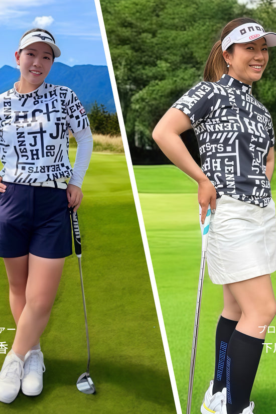 Ladies Mock Neck Logotipo レディースゴルフウェア 夏 モックネック 半袖 ストレッチ 速乾 肌触りなめらか UVカット おしゃれ 可愛い