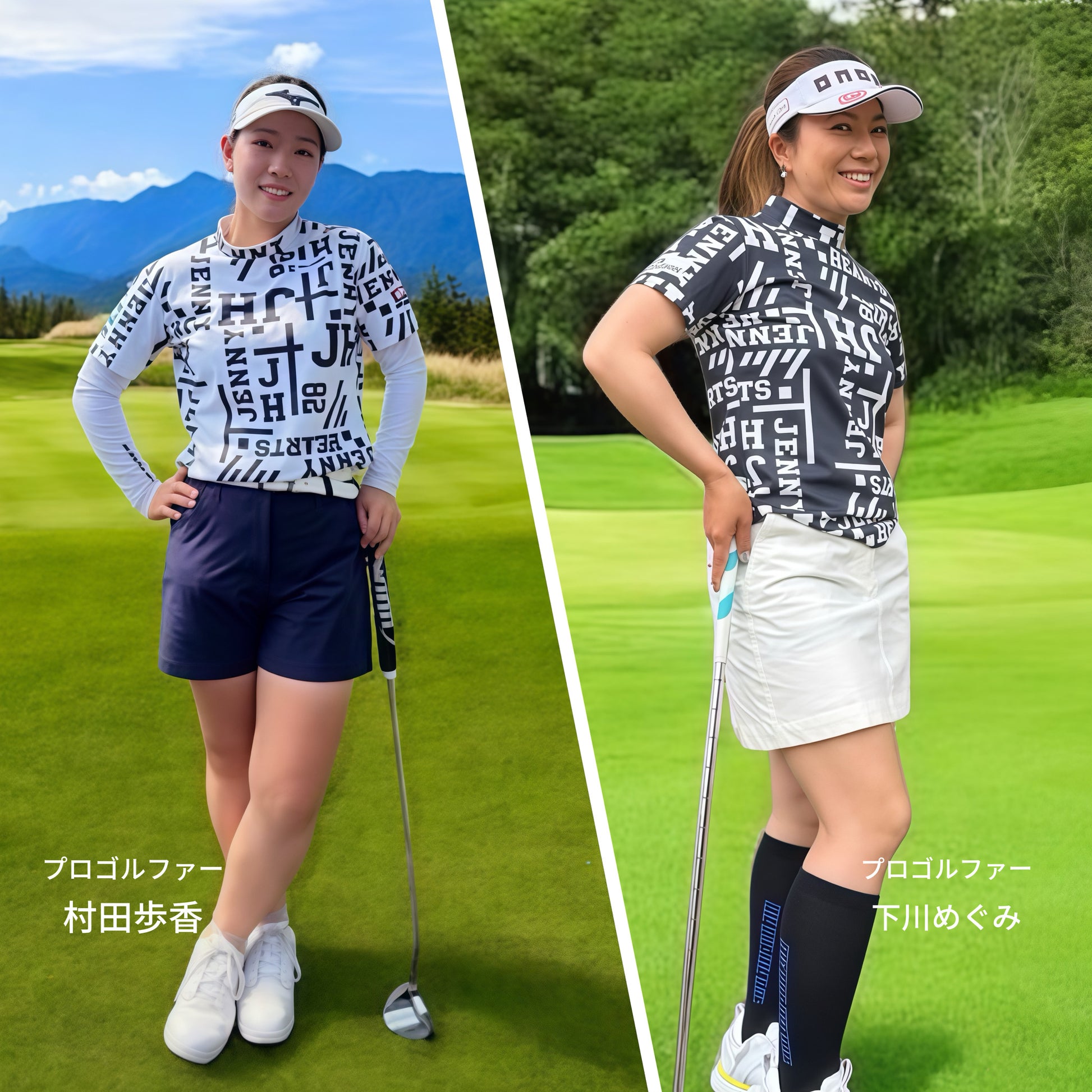 Ladies Mock Neck Logotipo レディースゴルフウェア 夏 モックネック 半袖 ストレッチ 速乾 肌触りなめらか UVカット おしゃれ 可愛い