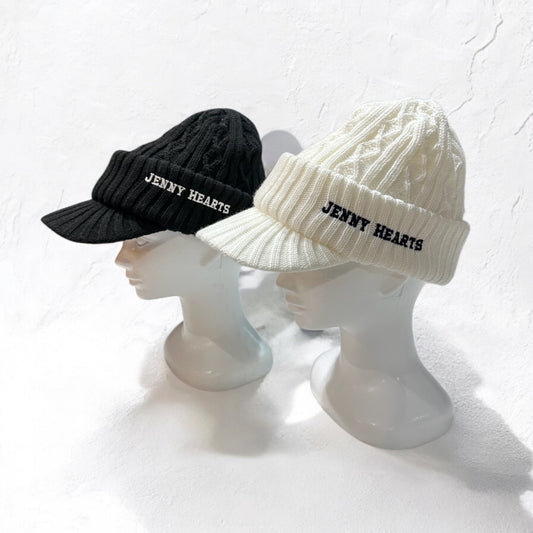 ＼予約販売／Unisex Knit Cap ツバ付きニットキャップ 男女兼用 57.5cm ゴルフウェア 二重構造 暖かい 帽子 おしゃれ 2025年秋冬