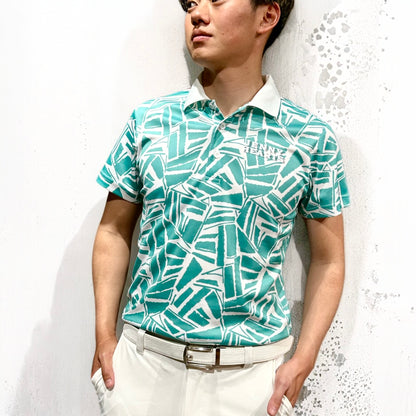 Mens Polo Shirt Green ゴルフウェア メンズ  ポロシャツ グリーン ゴルフウェア 速乾 伸縮性 爽やか 春夏