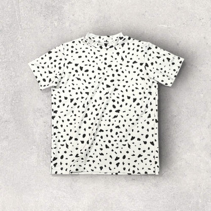 ＼新発売／Mens Animal Mock Neck Leopard メンズゴルフウェア アニマル モックネック レオパード 豹柄 半袖 春夏 肌触り柔らか 速乾 メンズ ホワイト アニマル柄 おしゃれ おすすめ プレゼント