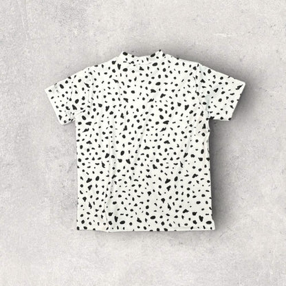 ＼新発売／Mens Animal Mock Neck Leopard メンズゴルフウェア アニマル モックネック レオパード 豹柄 半袖 春夏 肌触り柔らか 速乾 メンズ ホワイト アニマル柄 おしゃれ おすすめ プレゼント